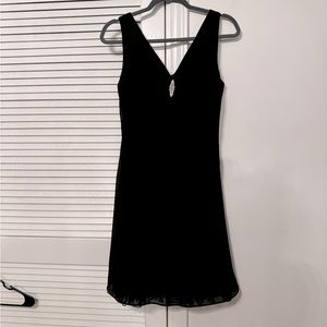 Black Cocktail Dress Sleeveless V neck